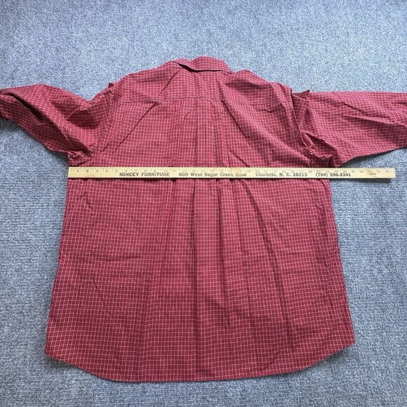 Eddie Bauer Shirt Mens 2XL XXL‎ Red Plaid Wrinkle Resistant Button Down Dress - Picture 6 of 10